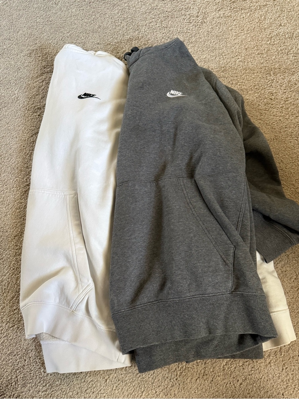 Nike Men’s Sweatshirts in White & Charcoal